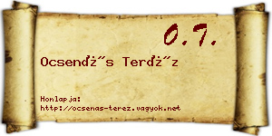 Ocsenás Teréz névjegykártya