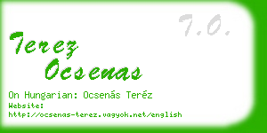 terez ocsenas business card